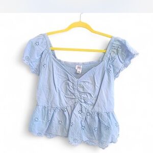 Universal Thread Light Blue Eyelet Blouse
